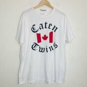 DSQUARED2 Caten Twins maple leafs white tee shirt. XL